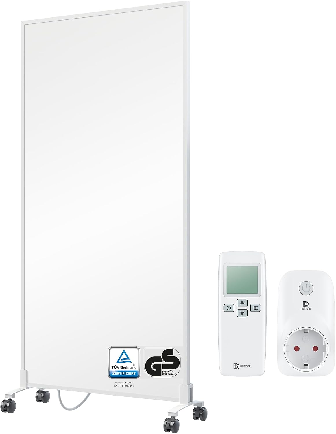 BR Bringer Elektroheizkörper, Weiss, Infrarotheizung Standgerät - 1200 Watt - Energiesparend -, Smart Thermostat und Fernbedienung - TÜV & GS