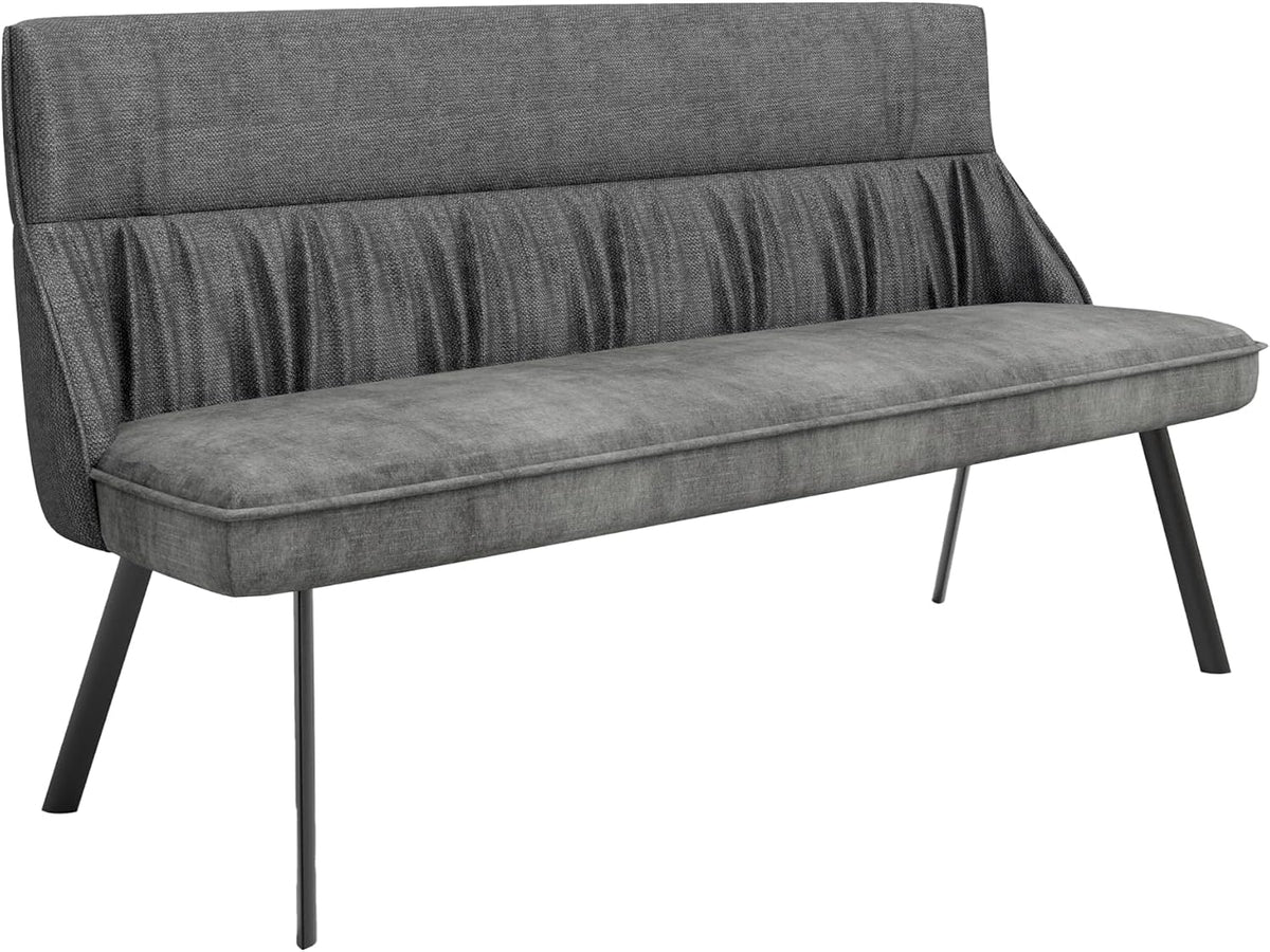 byLIVING Sitzbank, 63 cm, Anthrazit/Schwarz, California/Polsterbank Rücken Webstoff anthrazit/Sitz, H 88
