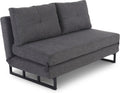 Raburg Sofa, 146×192 cm, Anthrazit, Schlafsofa mit Gästebett-Funktion & 6-Fach verstellbarem, 2-Sitzer mit Liegefläche