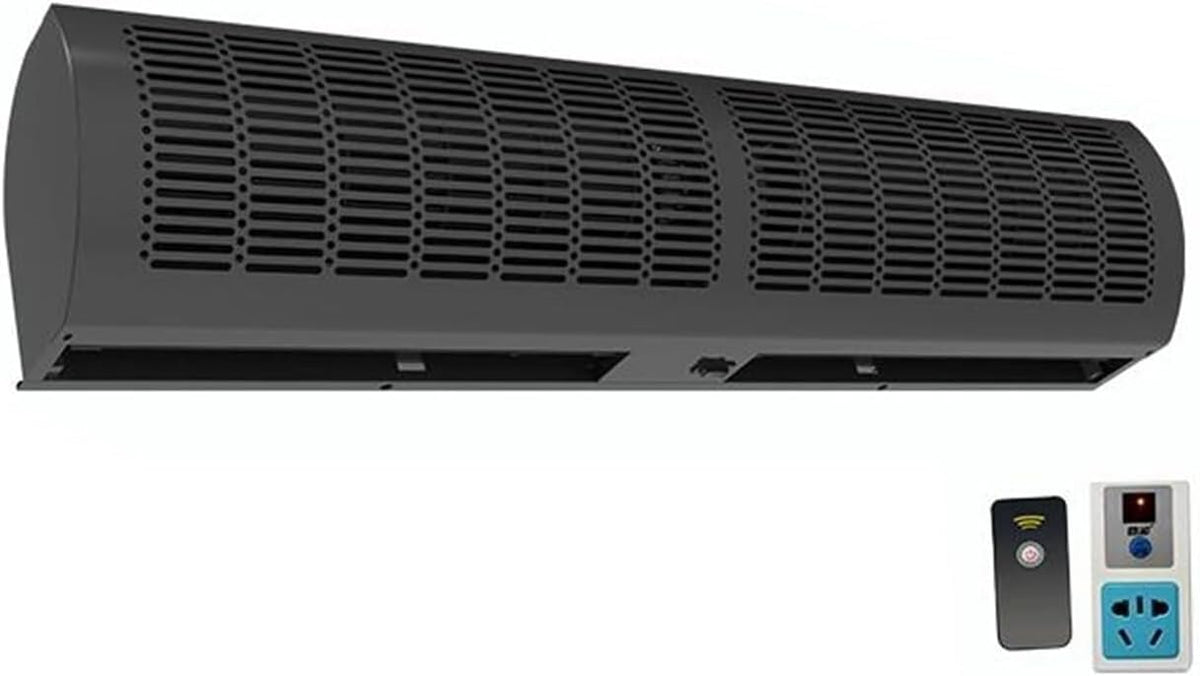 QUSYZD Standventilatoren, Schwarz, Gewerblicher Luftschleier, wärmeisolierend und staubdicht, geräuscharm für Einkaufszentren