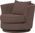 Furn.Design XXL-Sessel, Braun, Drehsessel in Web-Velours Sessel 360° drehbar inklusive, Comfy