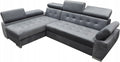 Sofa MEBLE-LUX, Grau, Ecksofa mit Schlaffunktion und Bettkasten OTTO 2 I L Form I, Links