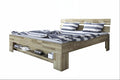 möbelando Bett, 145x88x215 cm, 140x200 cm, Holz, Massivholzbett>Link< aus Wildeiche, Liegefläche, mit Fussteilregal