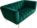 Riess Ambiente Sofa, 165 cm, Smaragdgrün/Gelb, Design 2-Sitzer Noblesse - - smaragdgrün Samt - Federkern