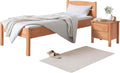TaBoLe Bett, Hellbraun/Weiss/Beige, Massivholzbett Einzelbett Komfortbett Seniorenbett 90x200