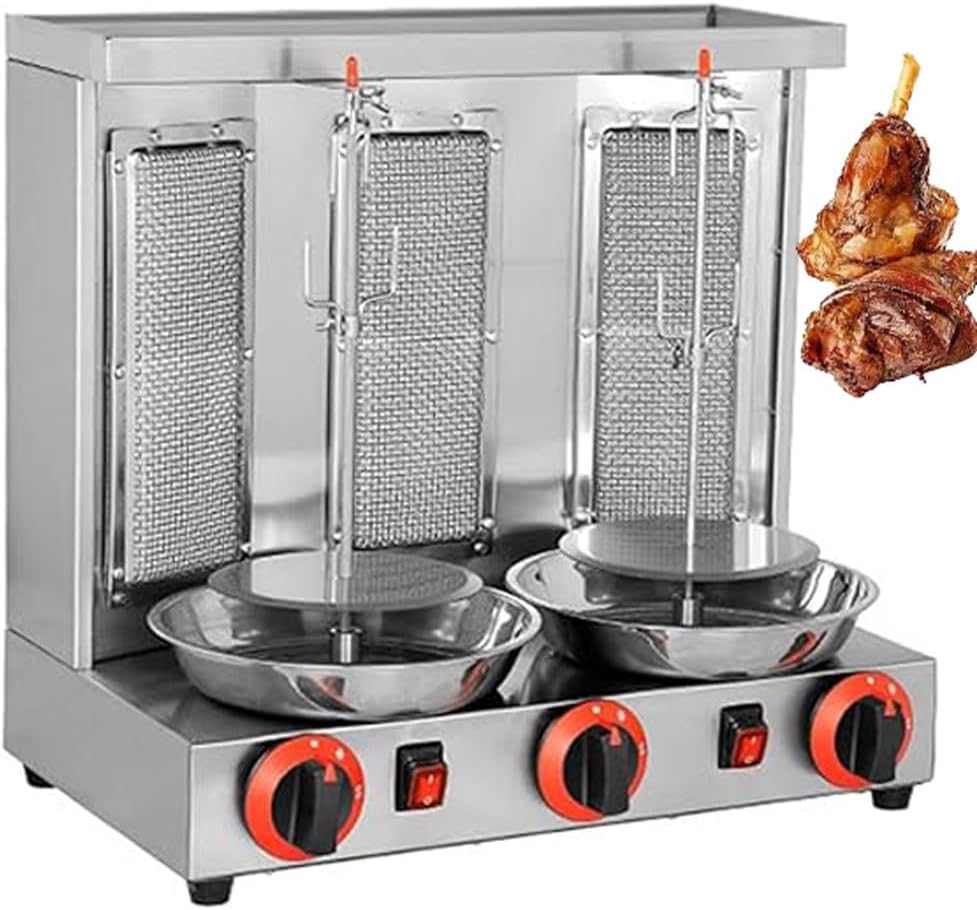 HTTGDGDH Elektrogrill, Silber, Gewerblicher Vertikaler Grill, Kebab-Backofen Aus Edelstahl Mit Einer Temperatur