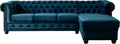 Sofa Lisa Design, Entenblau, William - Chesterfield Ecksofa rechts - 4 Sitzplätze