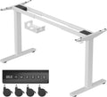 Homall Schreibtisch, 100KG, Weiss, Höhenverstellbarer Elektrisch Gestell mit 2 Motoren, Elektrisch bis, 2-Fach-Teleskop