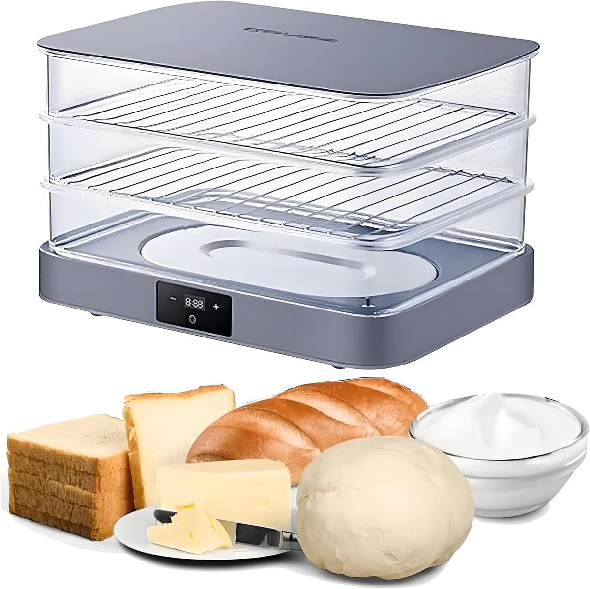 AETEREOS Joghurtbereiter, 130 W, Schwarz, 40-l-Brotbackautomat für den Haushalt, Variabler Platzbedarf, einstellbare Temperatur