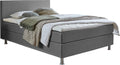 Atlantic Home Collection Boxspringbett, 120 x 209 cm, Grau, EDISON, Härtegrad H2, inklusive Topper