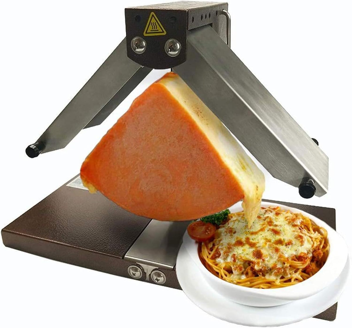 Raclette Elektrogrill, 900 W, Stahllegierung und Edelstahl., Schwarz, Käse-Schmelzgerät, doppelte Heizfläche