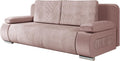 Sofa Mirjan24, Rosa, Schlafsofa Emma Cord, mit Bettkasten und Schlaffunktion freistehend Bettsofa