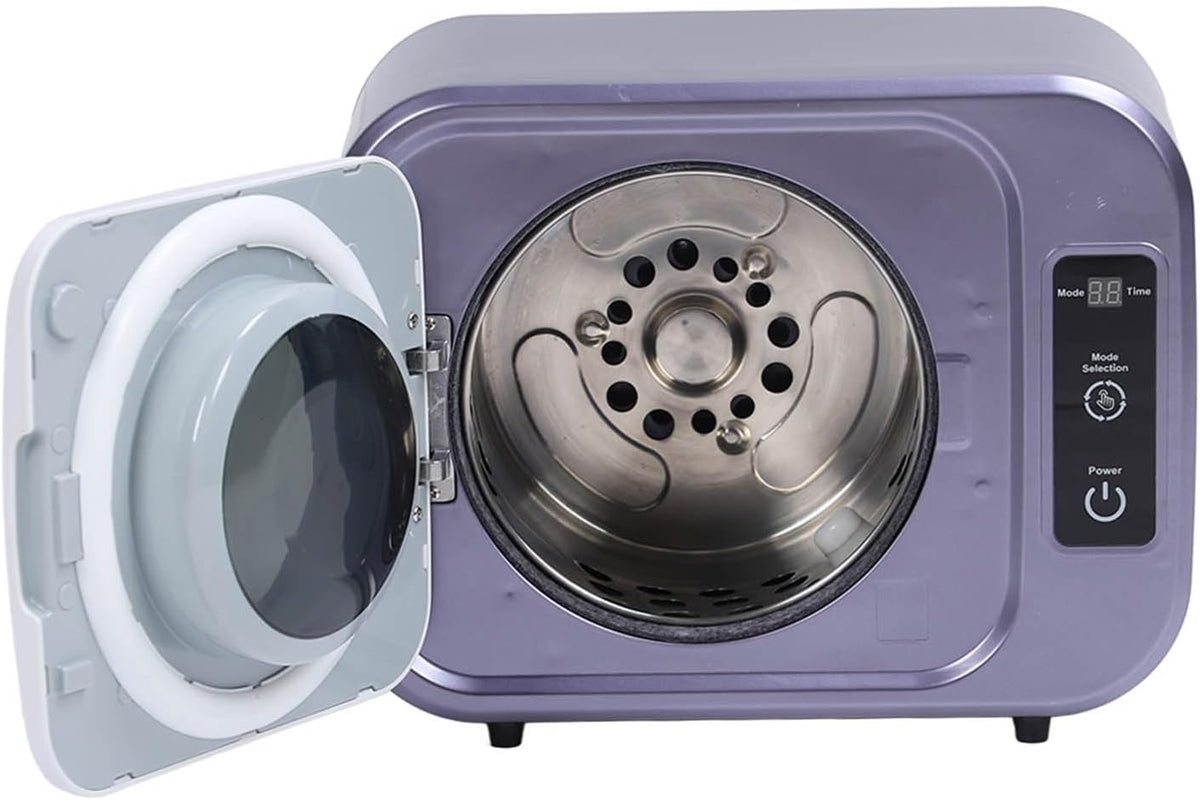 Fockety Wärmepumpentrockner, 300 W, Silber/Violett, Kompakter Wäschetrockner, 3 einstellbare Einstellungen Vollrotationsmodus Tragbarer