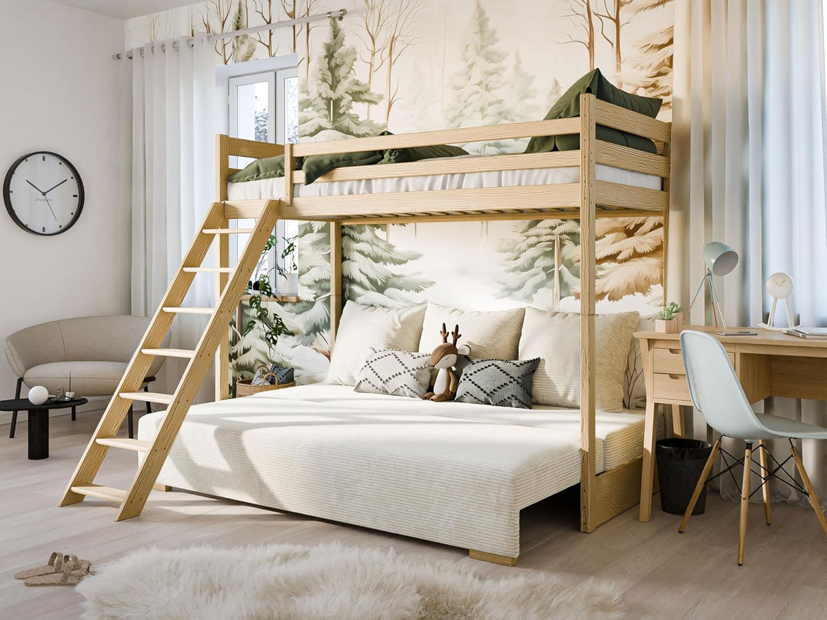 Sofa Kids Collective, 140x200 cm, 90x200 cm, FSC-Kiefernholz, halbmatte Lackierung; Bezug OEKO-TEX-zertifizierter Stoff, Natur/Creme