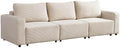 Sofa Home Deluxe, 295 x 92 x 85 cm, Beige, Modulares Schlafsofa Vina M, - - inkl. Stauraum, Cordsofa, mit Schlaffunktion