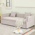 HOMYEDAMIC Sofa, Beige, Schlafsofa, 2-Sitzer mit Schlaffunktion, Couch mit Kissen, für Wohnzimmer, Gästezimmer