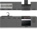 B BELINI GROUP Küchenzeile, 240 cm, Silber, Küchenblock Margaret - Küchenmöbel Einbauküche, ohne Arbeitsplatten
