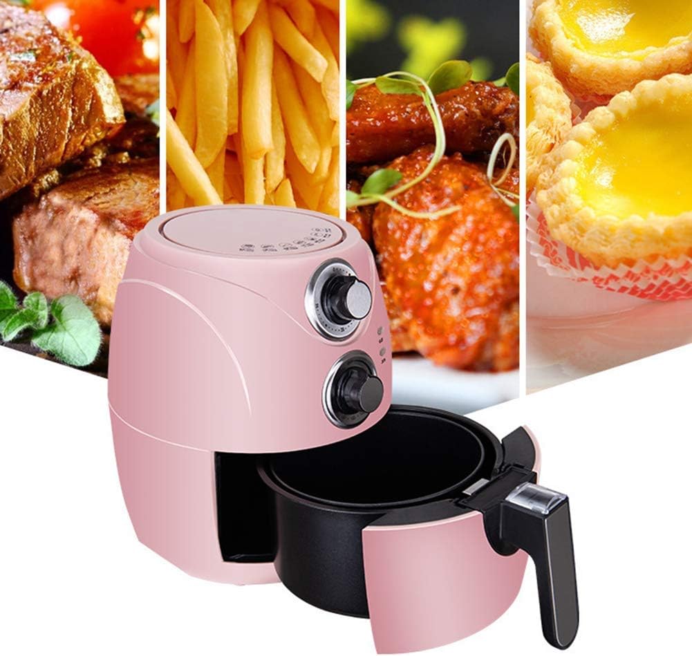 PLJKIHED Heissluftfritteuse, 2,5 l, 3,5 l, Rosa, Heissluftfritteuse, Pommes Frites-Maschine, Haushalts-Kleinkapazität