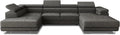 Sofa Sofnet, Graphit, Wohnlandschaft Caris U mit Schlaffunktion und einstellbare, Ecksofa mit Zwei Bettkästen, Couch