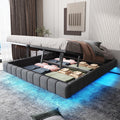 TOBIDOEN Bettrahmen, 180 x 200 cm, Grau, Bett 180x200 mit Stauraum, Multifunktionales Polsterbett mit Bettkasten