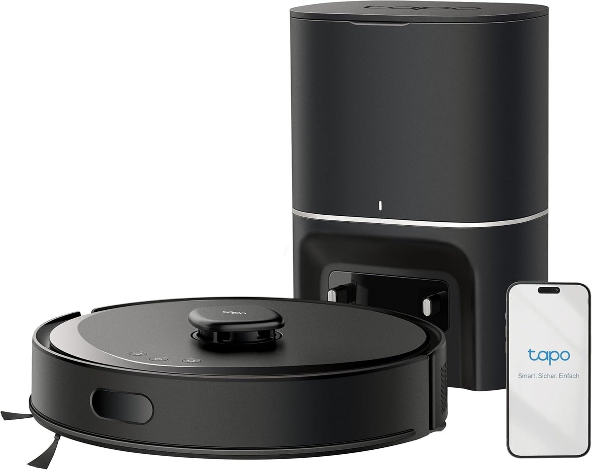 Tapo Saugroboter, Grau, RV30 Max Plus mit Wischfunktion und automatischer, 5300Pa Ultra Starke Saugkraft, LiDAR+IMU Dual-Navigation