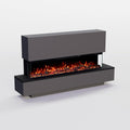 GLOW FIRE Elektrokamin, 137x75x28 cm, 1800 W, Grau, GF Core Cobalt 42 mit realistischem 3D LED-Feuer - Stand-, App Steuerung