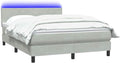 vidaXL Boxspringbett, 160x210 cm, Samt (100% Polyester), Sperrholz, Holzwerkstoff, Hellgrau/Blau