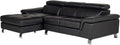 Sofa Vente-unique, Schwarz, Ecksofa Leder - Ecke Links - - Mishima