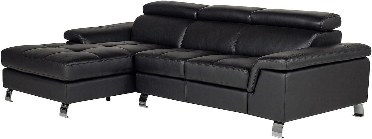 Sofa Vente-unique, Schwarz, Ecksofa Leder - Ecke Links - - Mishima