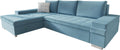 Mirjan24 Sofa, Blau/Grau, Ecksofa Bangkok Mini, Moderne Eckcouch mit Schlaffunktion und Bettkasten, Ecksofa für Wohnzimmer