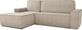Sofnet Sofa, Beige, Ecksofa Totti L mit Schlaffunktion und Bettkasten - Cord, Polstersofa, Schlafsofa, Sofagarnitur ( (Poso 100)