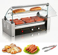 MObyat Elektrogrill, 1400 W, Schwarz, Gewerblicher Hot-Dog-rollgrill , Kapazität Für 30 Hot Dogs Mit Herausnehmbarer
