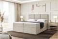 MEBLINI Boxspringbett, Beige, mit Bettkasten - 160x200 - Gepolstert Doppelbett