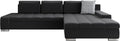 Sofa Mirjan24, Schwarz/Grau, Eckcouch Ecksofa Orkan, Elegante mit Schlaffunktion und Bettfunktion, Bettkasten Couch L